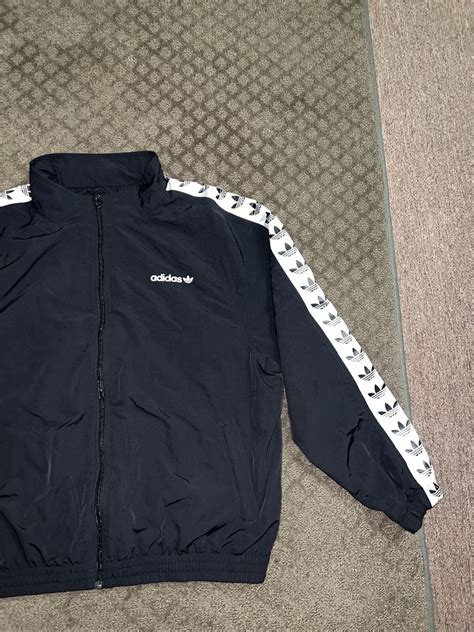 Adidas Originals Black TNT Trefoil Tape Track Top Wind Jacket 